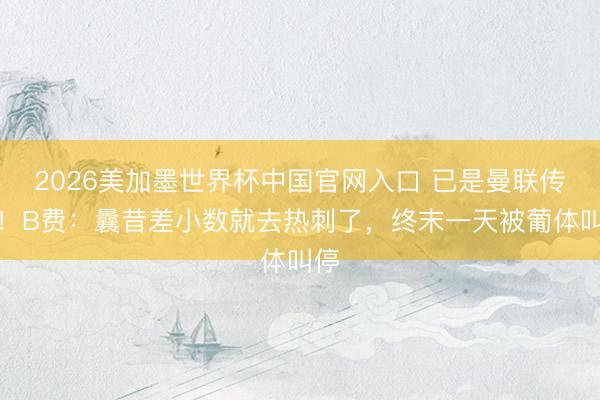 2026美加墨世界杯中国官网入口 已是曼联传奇！B费：曩昔差小数就去热刺了，终末一天被葡体叫停