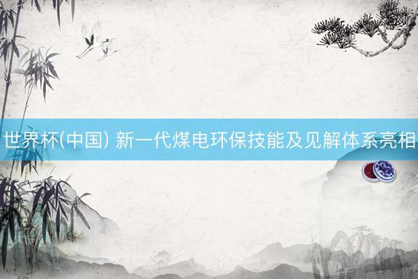 世界杯(中国) 新一代煤电环保技能及见解体系亮相