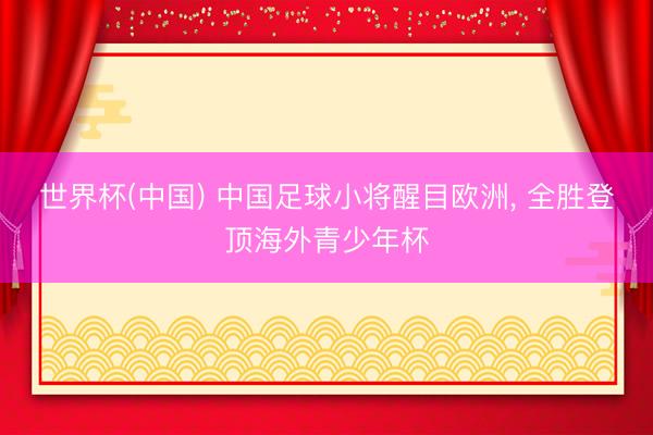 世界杯(中国) 中国足球小将醒目欧洲， 全胜登顶海外青少年杯