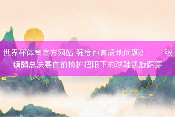 世界杯体育官方网站 强度也曾质地问题😯张镇麟总决赛向前掩护把眼下的球鞋凯旋踩穿