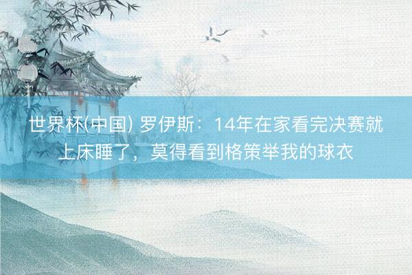 世界杯(中国) 罗伊斯：14年在家看完决赛就上床睡了，莫得看到格策举我的球衣