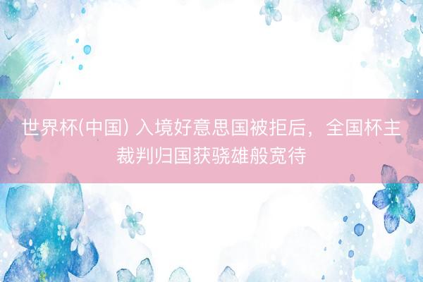 世界杯(中国) 入境好意思国被拒后，全国杯主裁判归国获骁雄般宽待