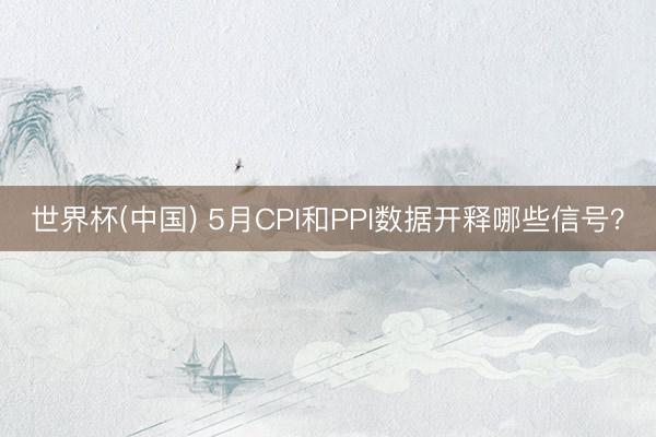 世界杯(中国) 5月CPI和PPI数据开释哪些信号？