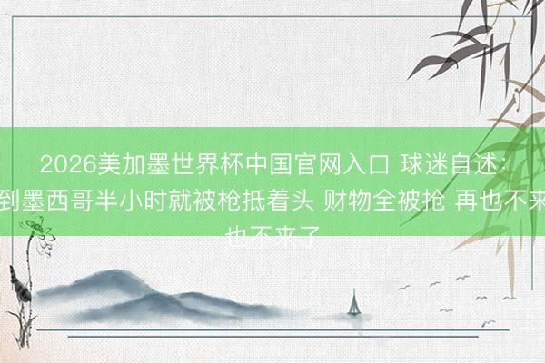 2026美加墨世界杯中国官网入口 球迷自述：刚到墨西哥半小时就被枪抵着头 财物全被抢 再也不来了