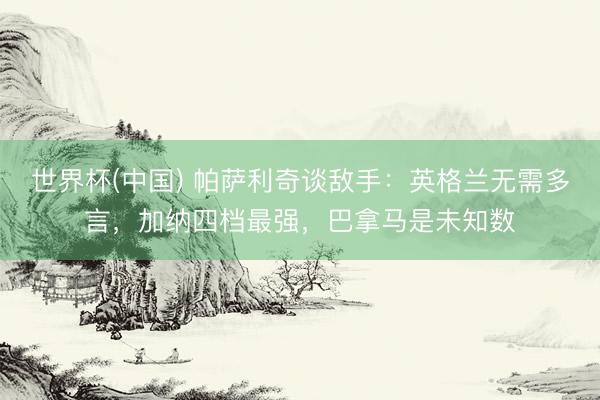 世界杯(中国) 帕萨利奇谈敌手:英格兰无需多言,加纳四档最强,巴拿马是未知数