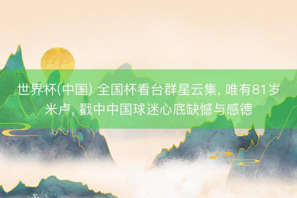 世界杯(中国) 全国杯看台群星云集， 唯有81岁米卢， 戳中中国球迷心底缺憾与感德
