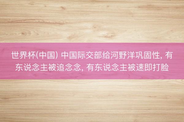 世界杯(中国) 中国际交部给河野洋巩固性, 有东说念主被追念念, 有东说念主被速即打脸