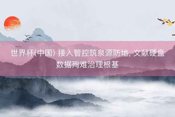 世界杯(中国) 接入管控筑泉源防地， 文献硬盘数据殉难治理根基